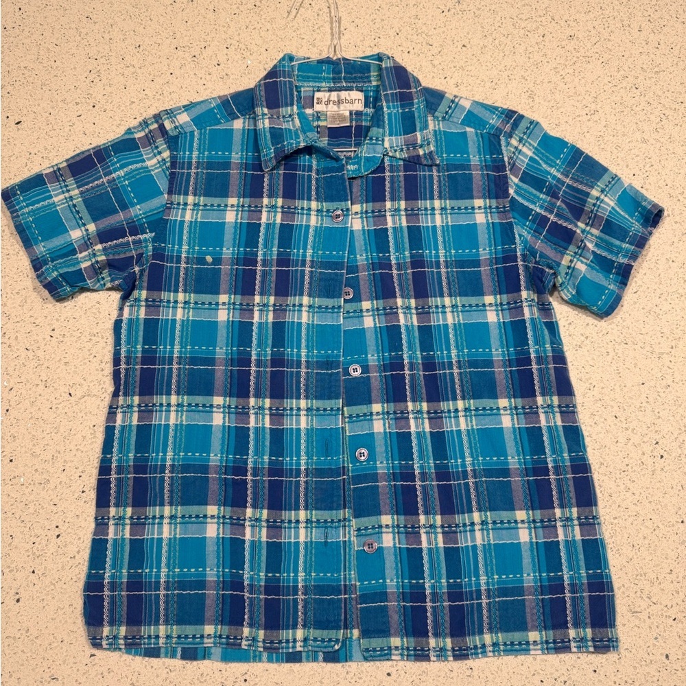 Vintage Dress Barn Cotton Blue Plaid Shirt Grandmacore Cottagecore Small
